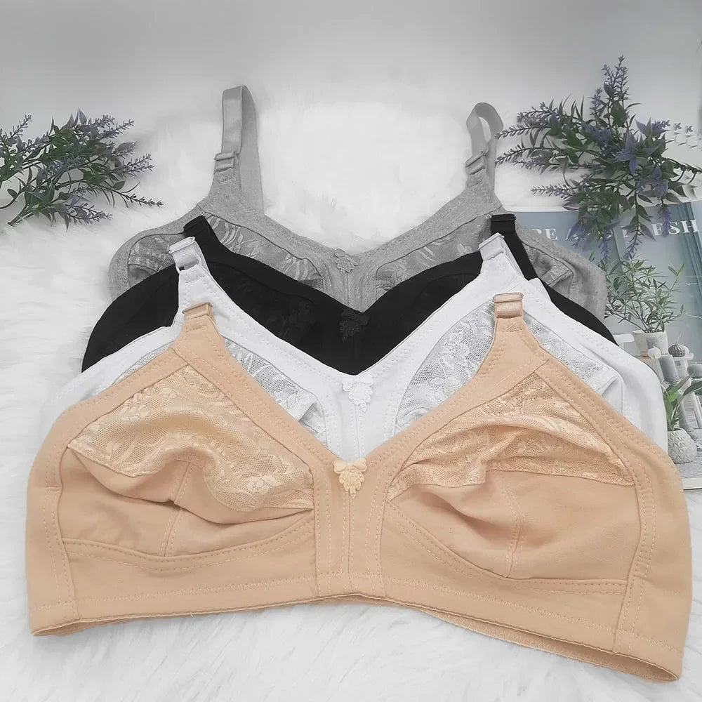 Bravellea Plus Size Wireless Bra - Full Coverage Lace C-F Cup 85-115