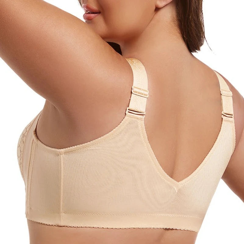 Bravellea Front Buckle Wireless Bra - Plus Size Adjustable Anti-Sagging Slimming