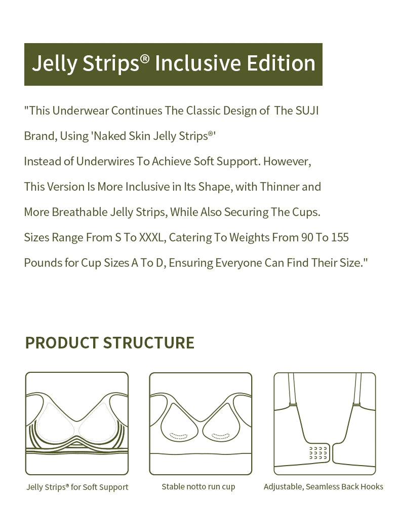 Bravellea Plus Size Seamless Wireless Bra - Plunge Padded Push-Up Bralette