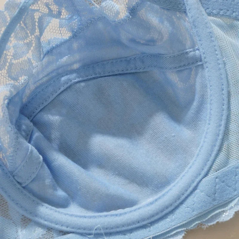 Bravellea Sexy Lace Thin Bras Plus Size - 36-44 B/C Cup Push-Up French Deep V