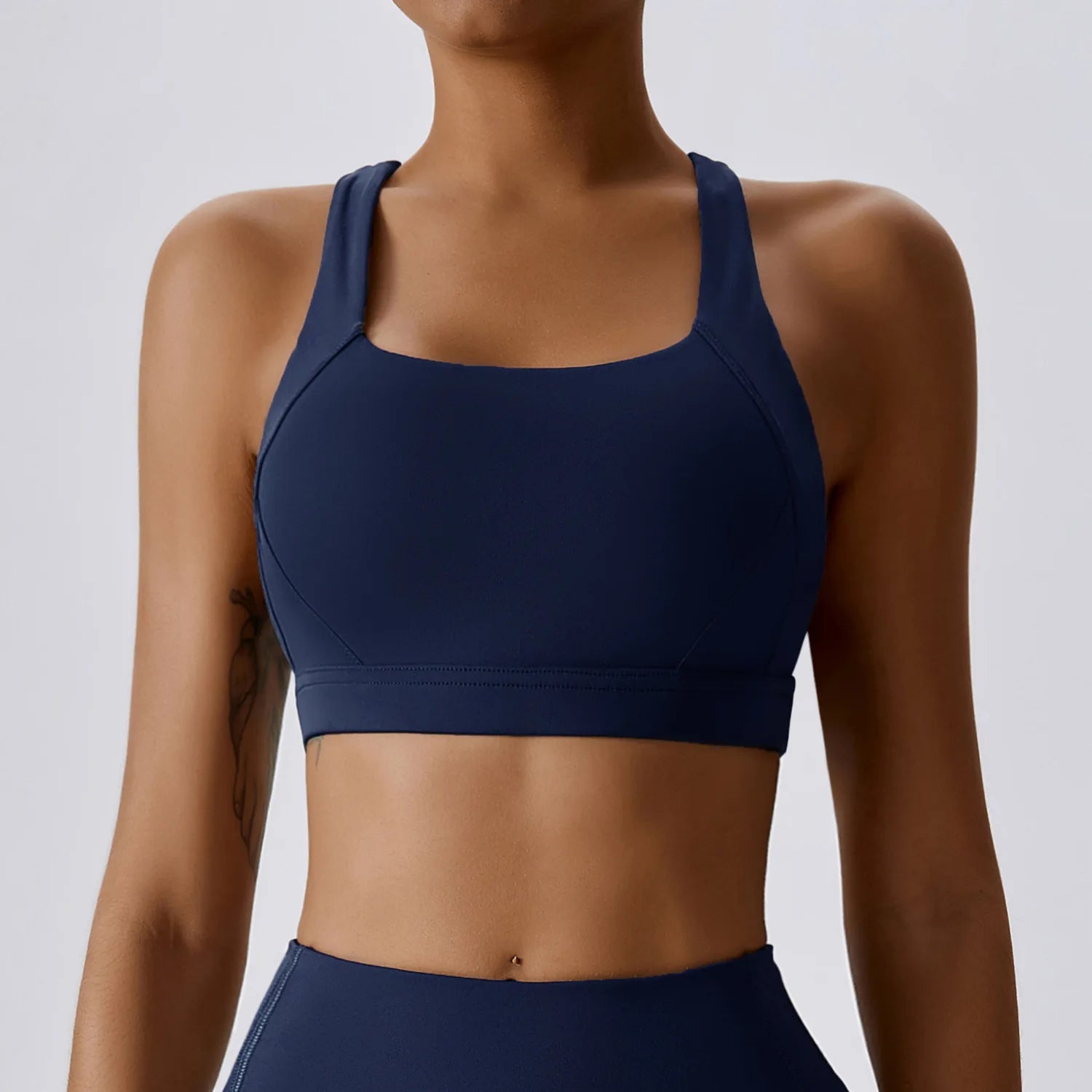 Bravellea Crossed Shoulder Strap Sports Bra - Summer Yoga Running Top
