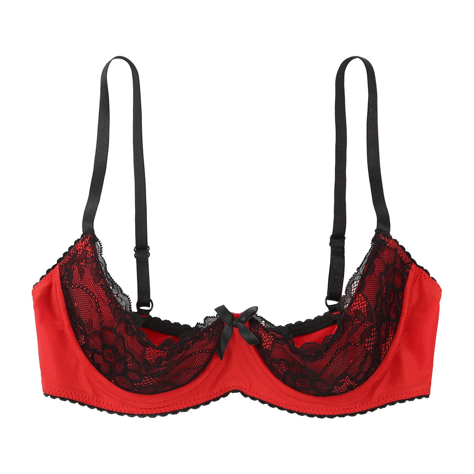 Bravellea Sexy Lace Underwire Bra - Half Cup Push-Up Floral Brassiere