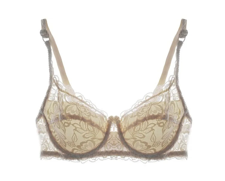 Bravellea Sexy Lace Flower Bra - Transparent Push-Up Bralette 2 Styles