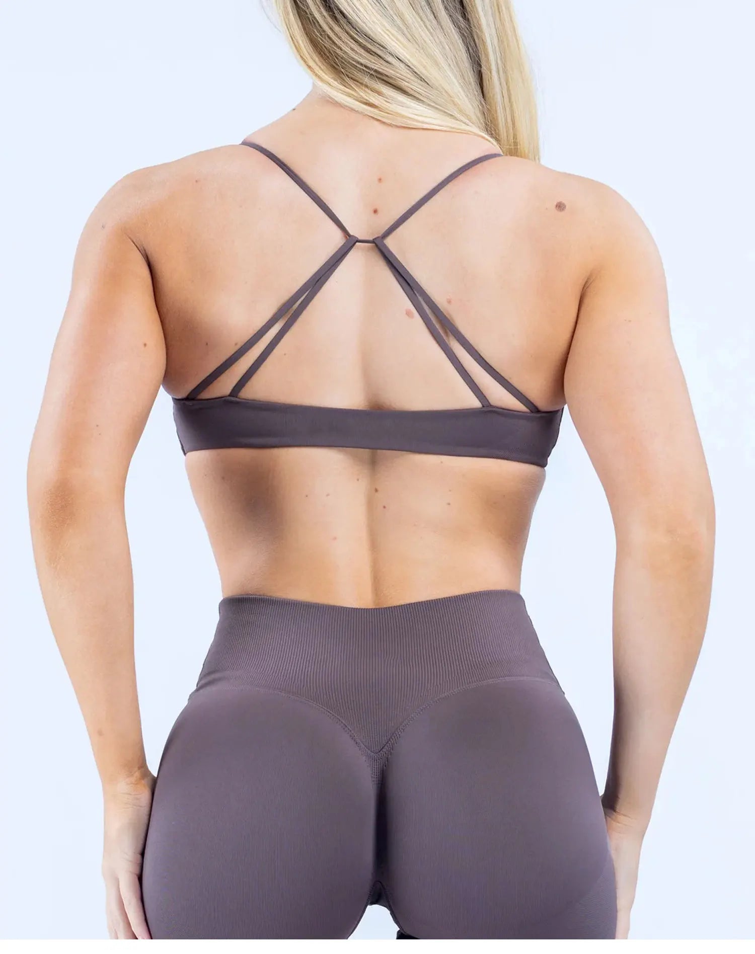 Bravellea Twist Front Sports Bra - High Support Push-Up Seamless Yoga Top