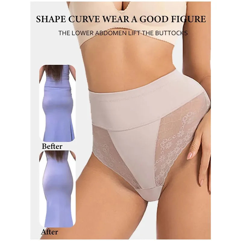 Bravellea Shapewear Thong Panties - High Waist Butt Lifter Body Shaper.