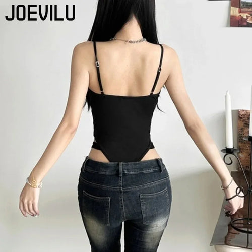 Bravellea Y2K Hollow Out Bodysuit - Spaghetti Strap Bodycon Streetwear