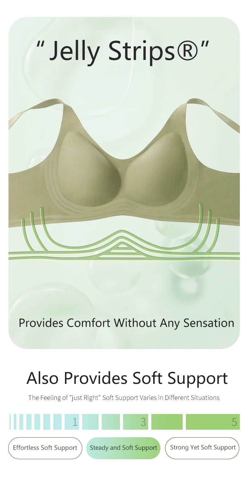 Bravellea Plus Size Seamless Wireless Bra - Plunge Padded Push-Up Bralette