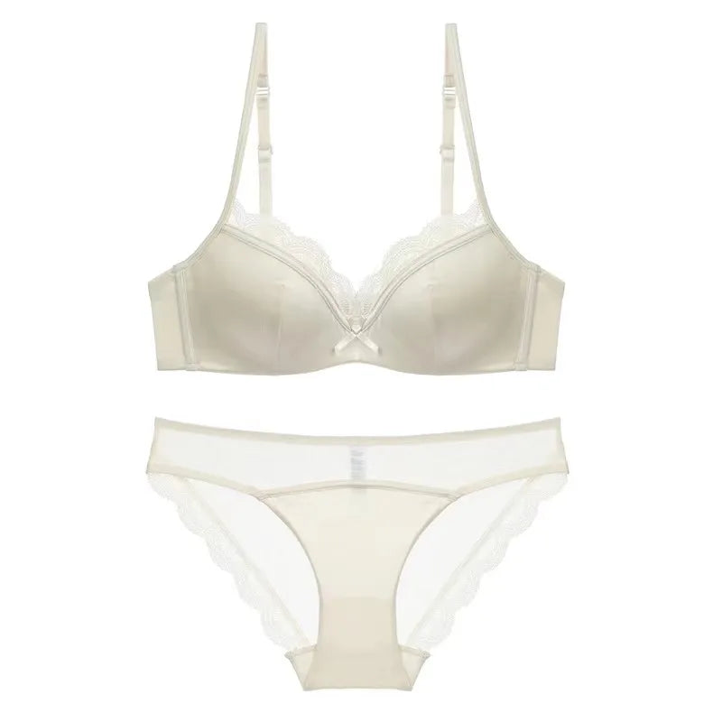Bravellea French Luxury Silk Bra Set - Adjustable Slimming Bralette & Panty.