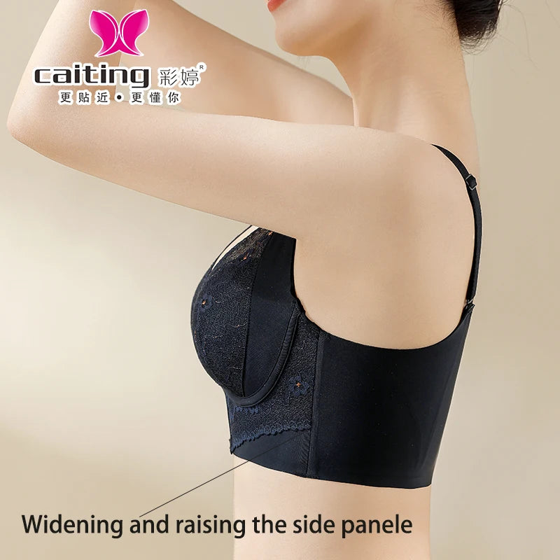 Bravellea Wireless Adjustable Lace Bra - Push-Up Anti-Sagging Sexy Lingerie