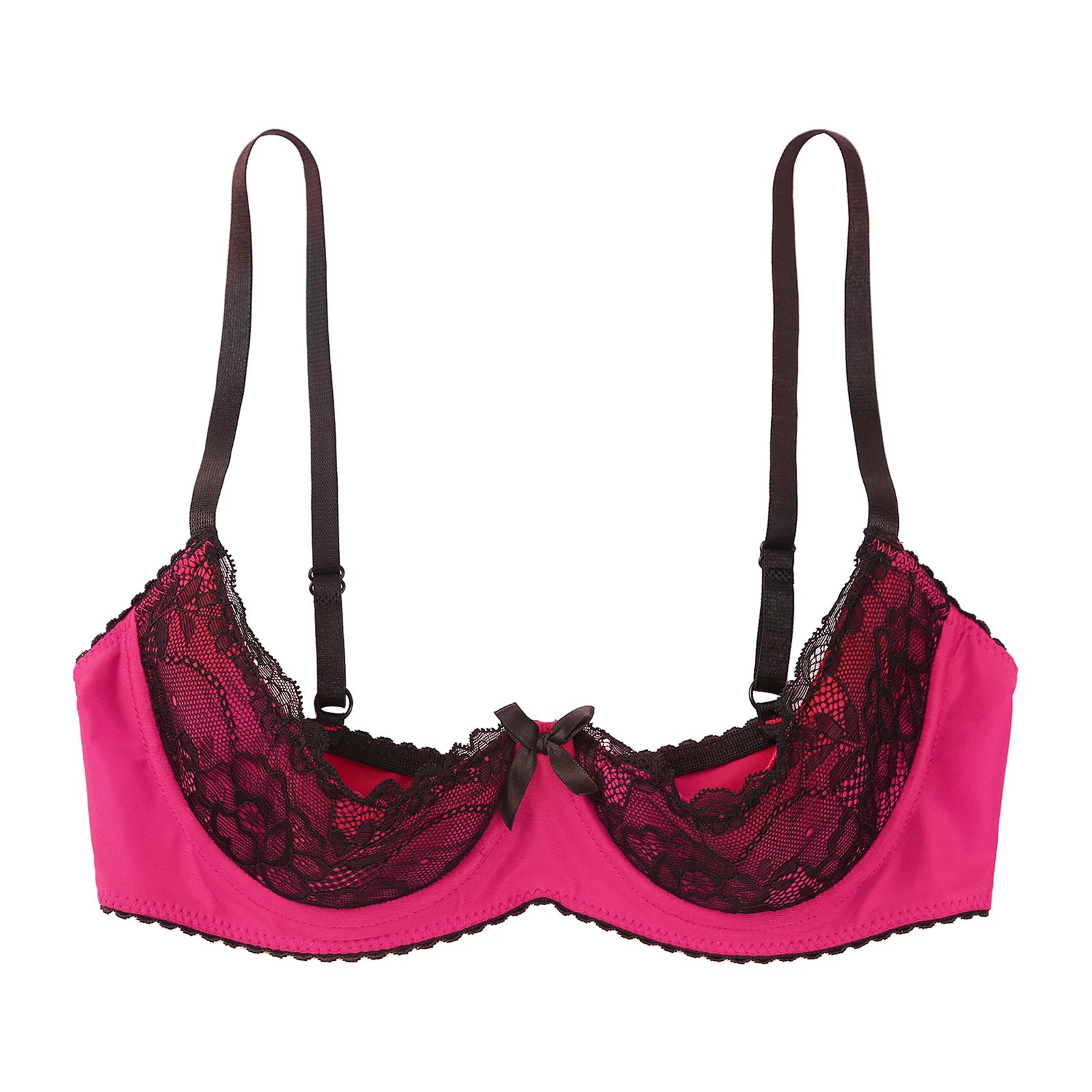 Bravellea Sexy Lace Underwire Bra - Half Cup Push-Up Floral Brassiere