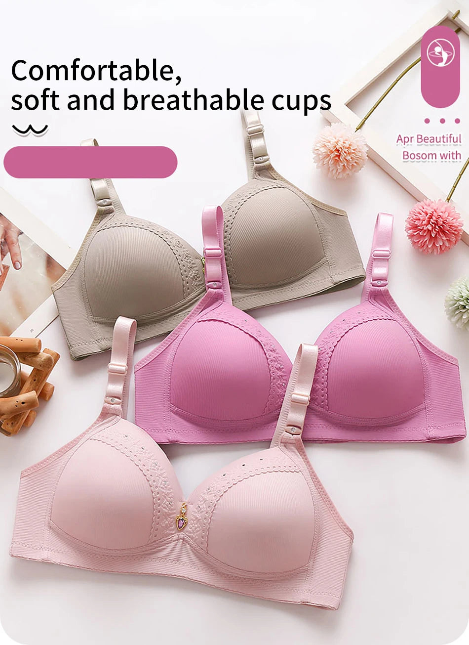 Bravellea Plus Size Nursing Bra - Wireless Side Gather Full Cup Support