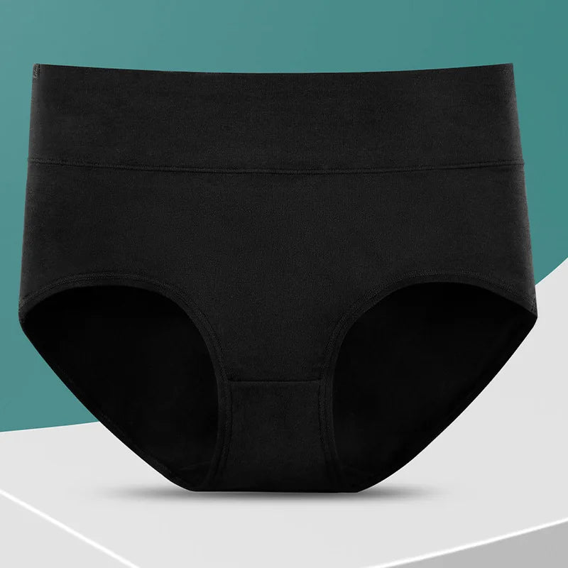 Bravellea High Waist Shaping Panties 4-Pack - Plus Size Cotton Briefs.