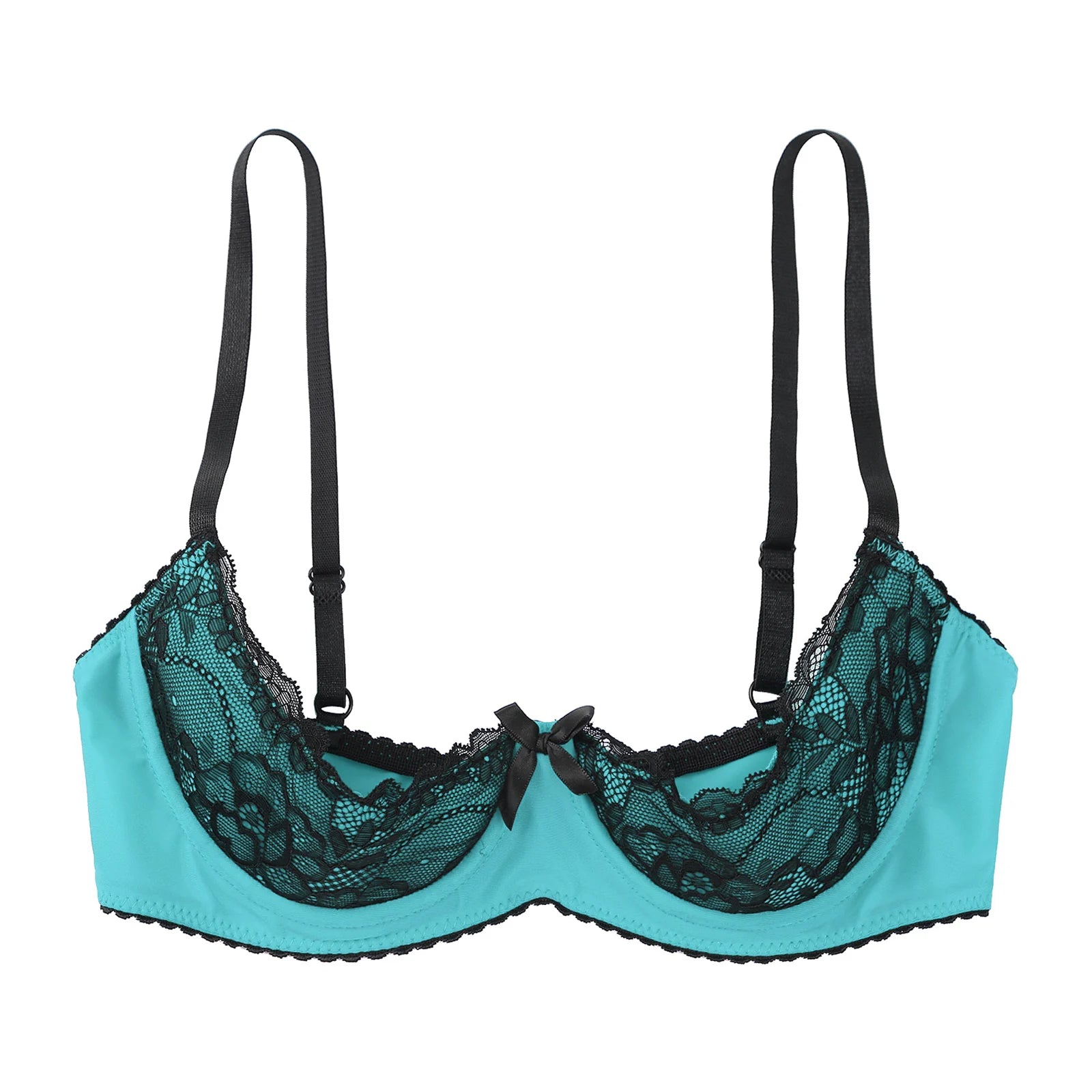 Bravellea Sexy Lace Underwire Bra - Half Cup Push-Up Floral Brassiere