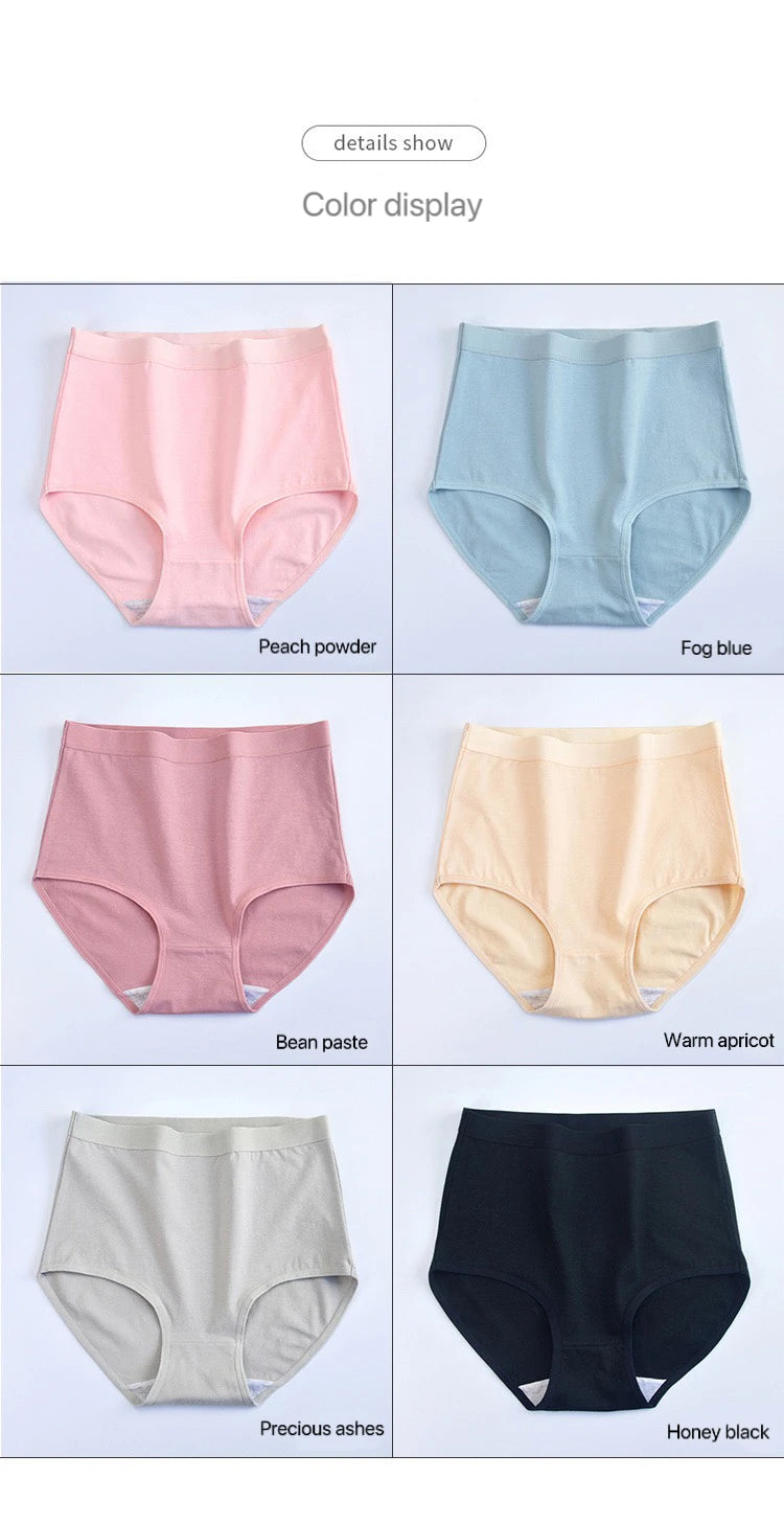Bravellea Plus Size Cotton Panties 3-Pack - High Waist Breathable Briefs.