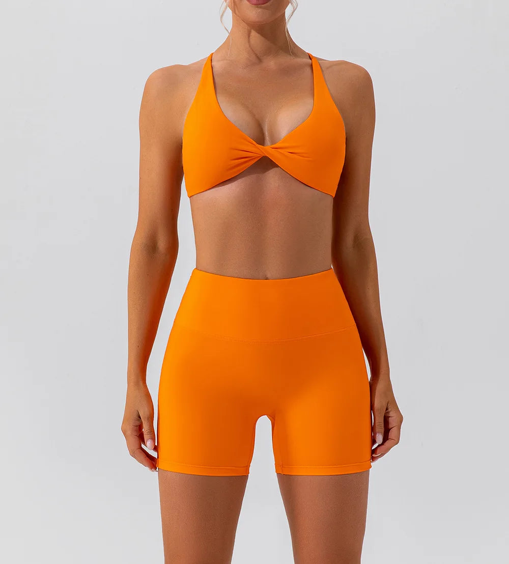 Bravellea Crease Sports Bra - Sexy Back Cross Breathable Running Top