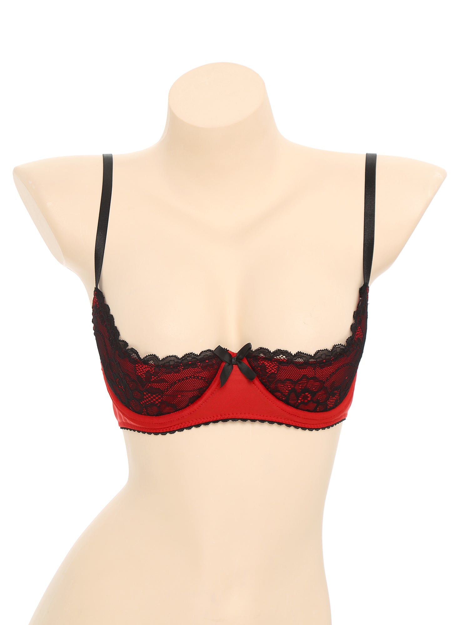Bravellea Sexy Lace Underwire Bra - Half Cup Push-Up Floral Brassiere