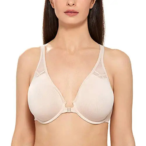 Bravellea Front Closure Racerback Bra - Plus Size Full Coverage Underwire