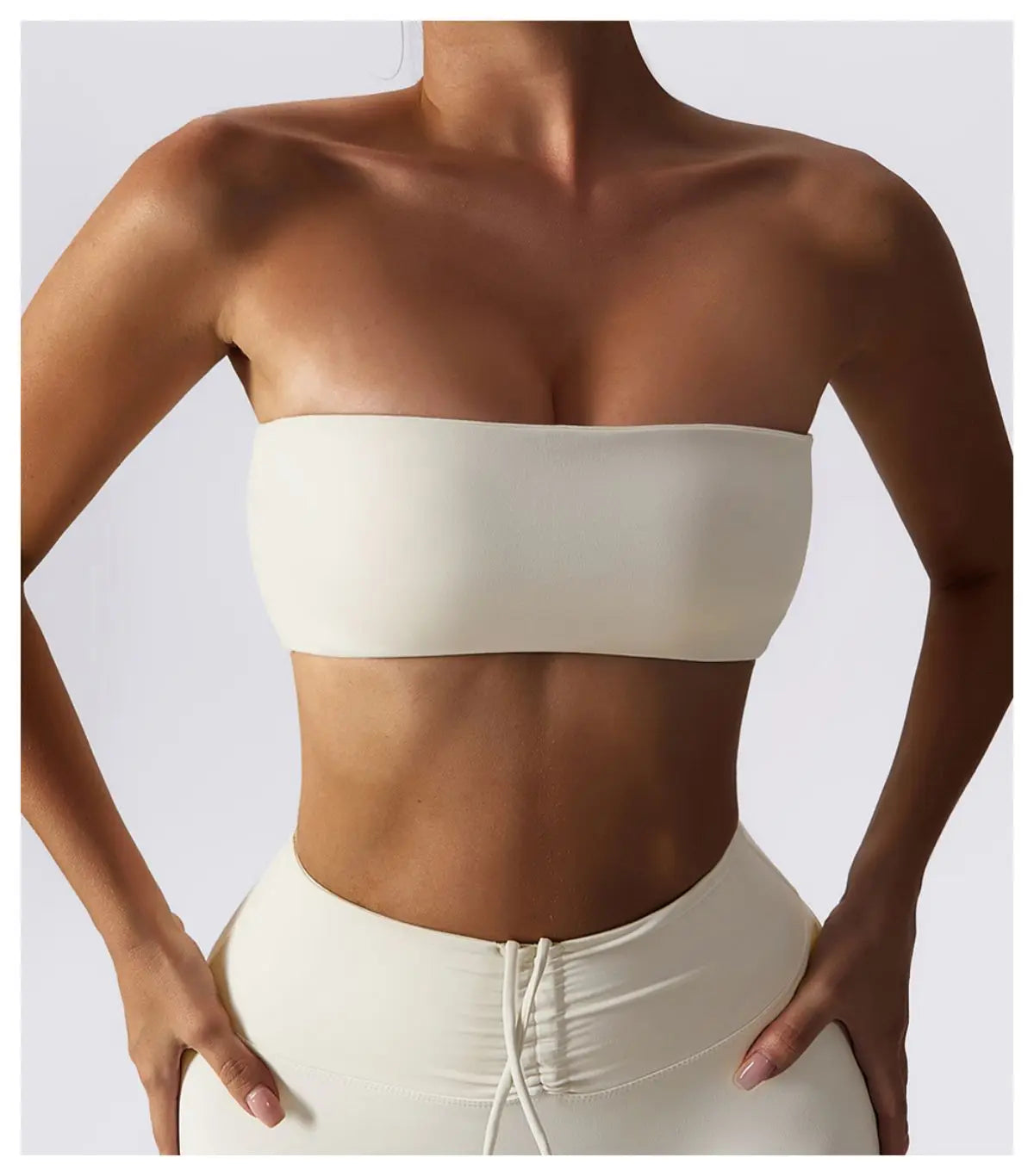 Bravellea Strapless Sports Bra - Quick-Drying Tube Top Fitness Chest Wrap