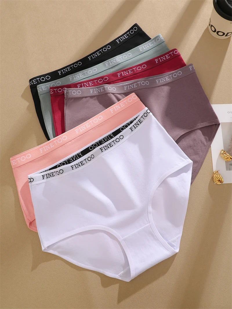 Bravellea Cotton Panties 6-Pack - Seamless High Waist Breathable Briefs Plus Size.