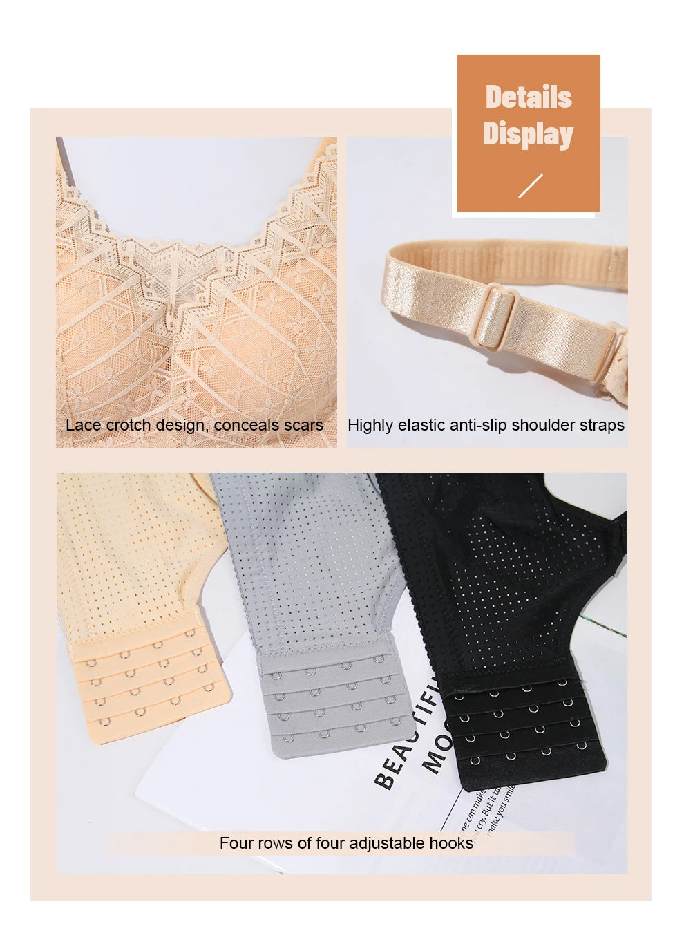 Bravellea Mastectomy Bra - Breathable Pocket with Breast Form Pads Included