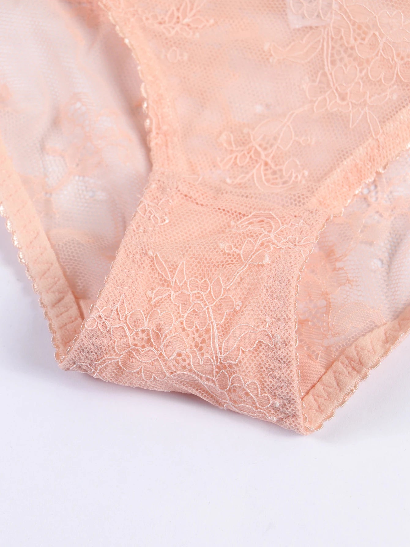 Bravellea Lace Lingerie 4-Piece Set - Unlined Bra, Panty, Garter & Stockings.