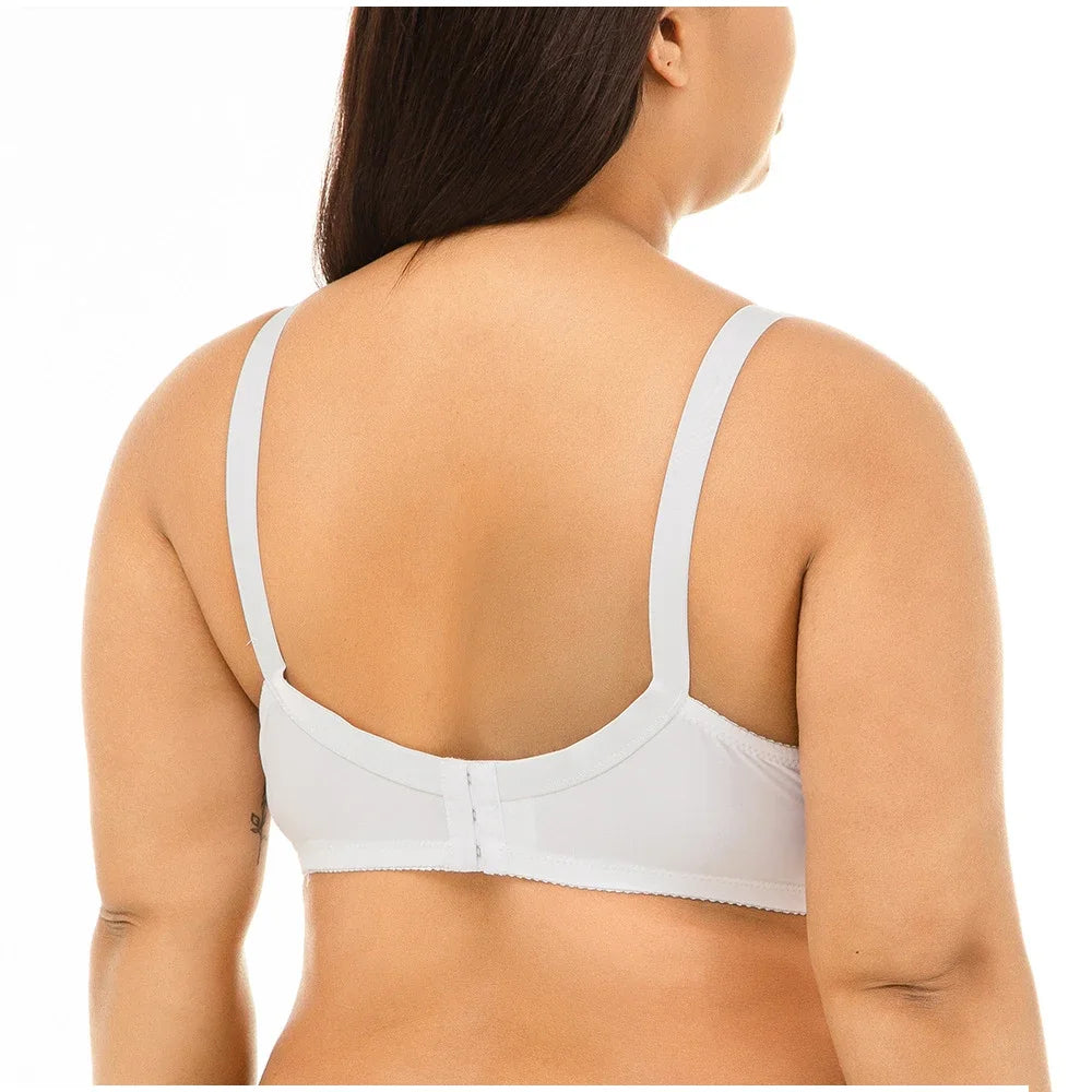 Bravellea Plus Size Wireless Bra - Full Coverage Lace C-F Cup 85-115
