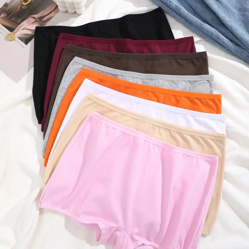 Bravellea Cotton Boxer Briefs 4-Pack - Seamless High Waist Women's Underwear.