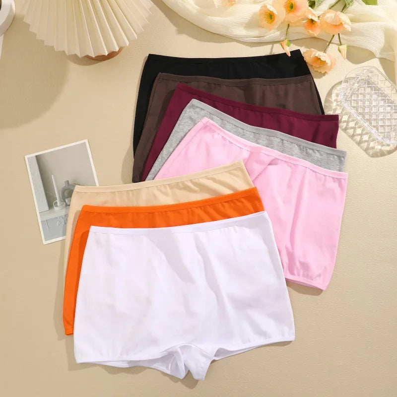 Bravellea Cotton Boxer Briefs 4-Pack - Seamless High Waist Women's Underwear.
