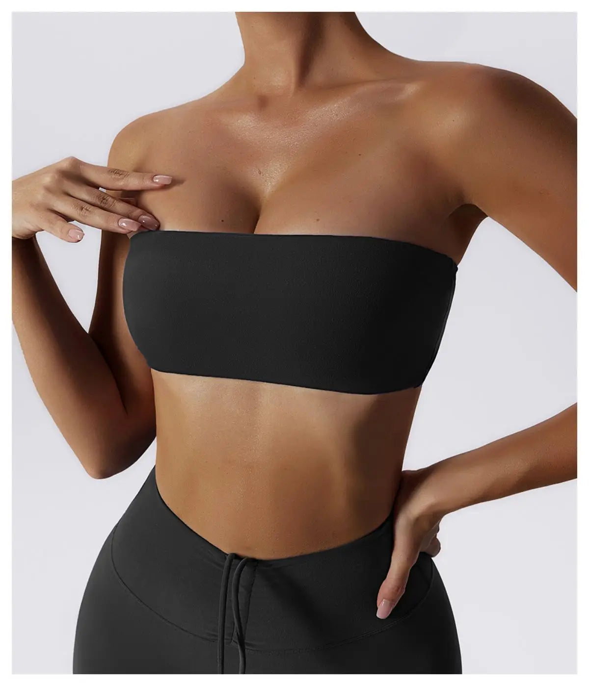 Bravellea Strapless Sports Bra - Quick-Drying Tube Top Fitness Chest Wrap