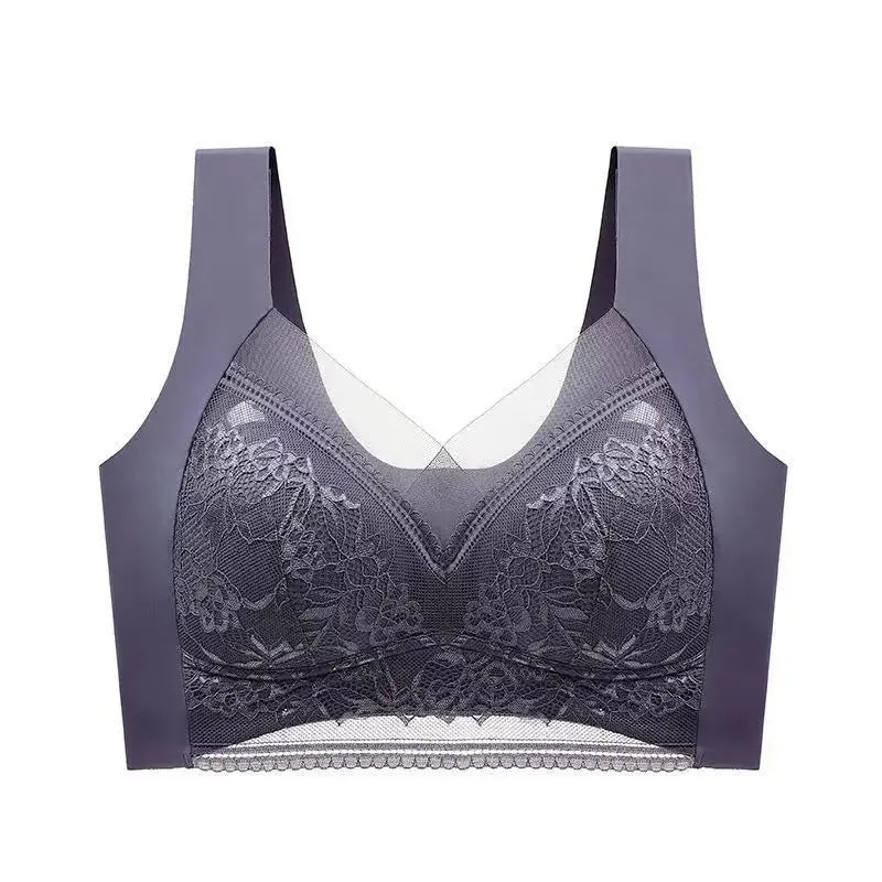 Bravellea 3-Pack Lace Bralette Set - Deep V Push-Up Plus Size L-5XL
