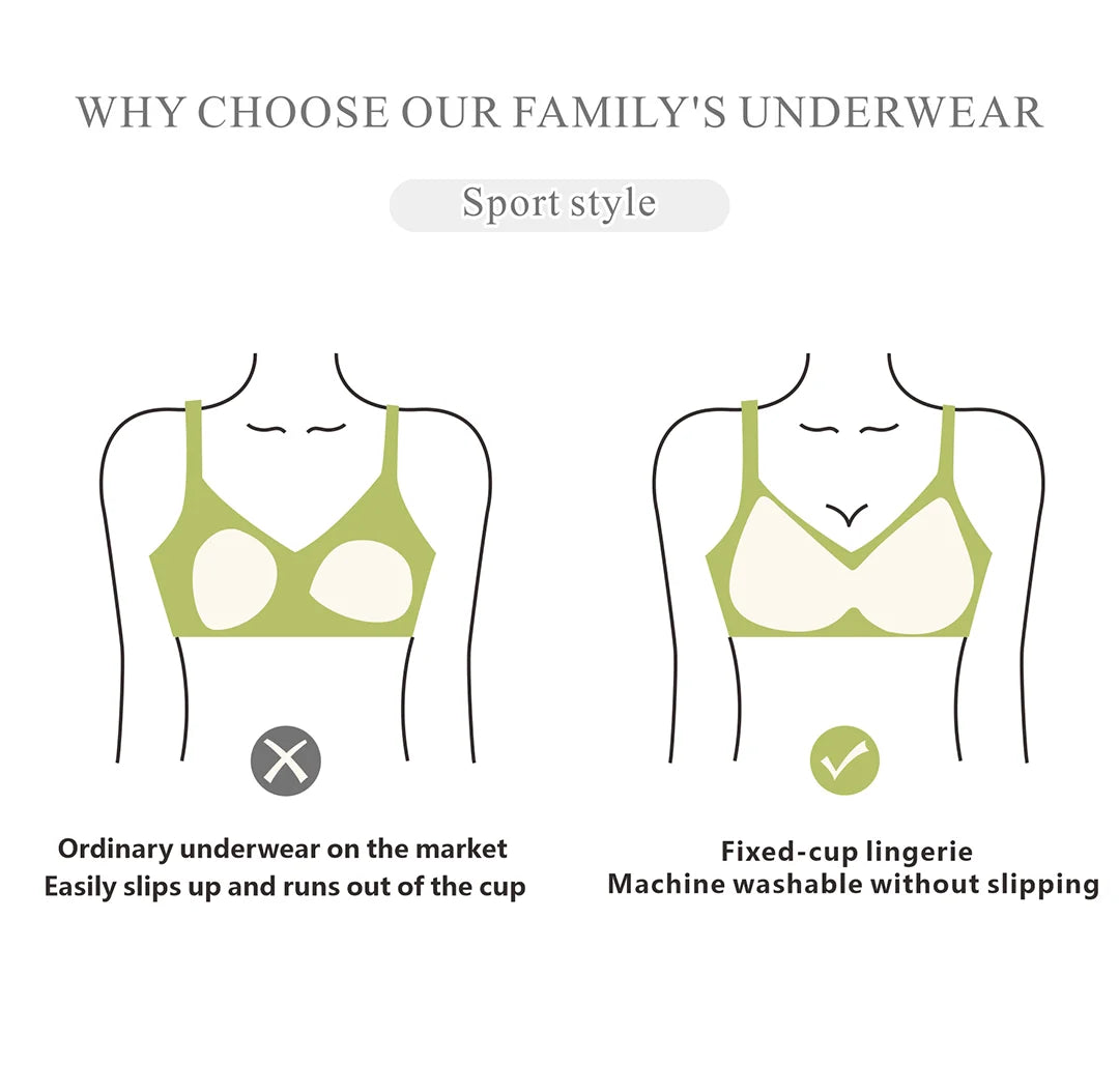 Bravellea Seamless Invisible Bra - Large Bust Removable Pads M-2XL