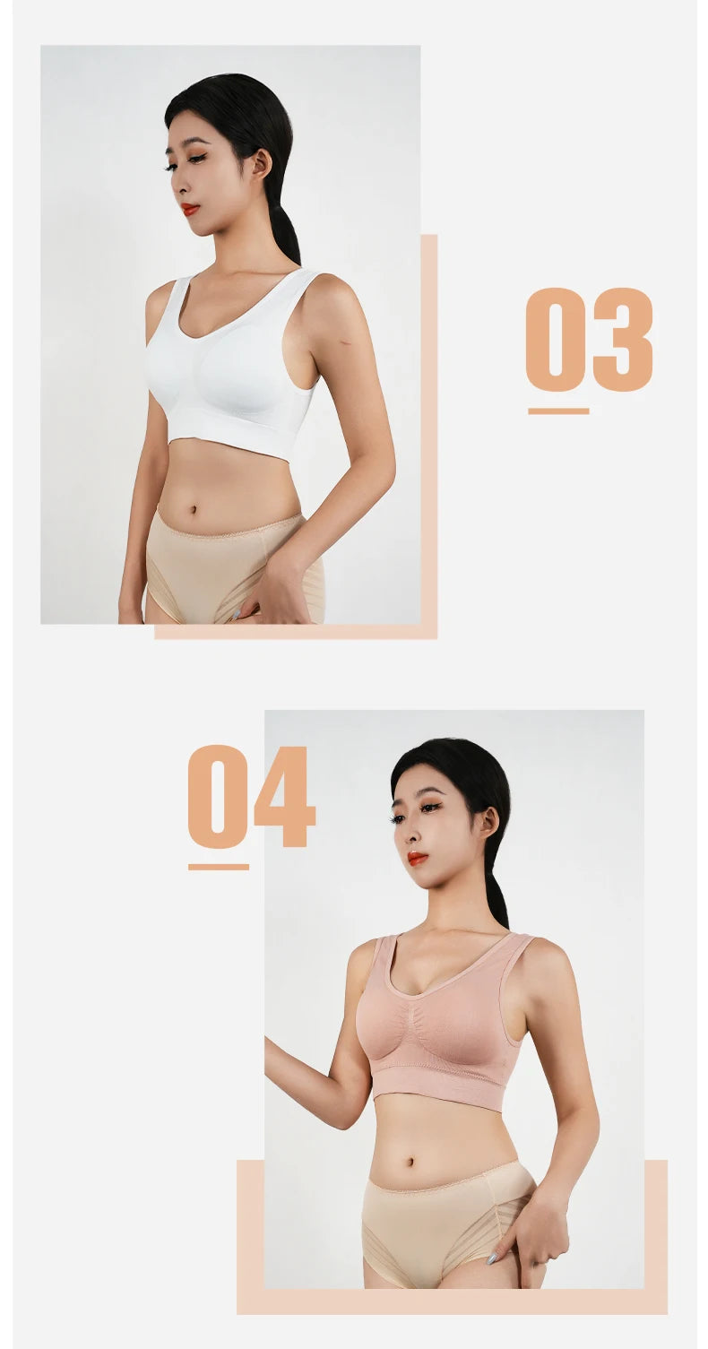 Bravellea Sports Bra - Removable Padded Shockproof Fitness Yoga Vest S-5XL
