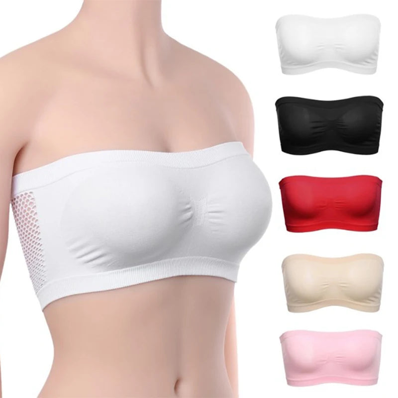 Bravellea Invisible Strapless Push-Up Bra - Seamless Solid Color Bralette