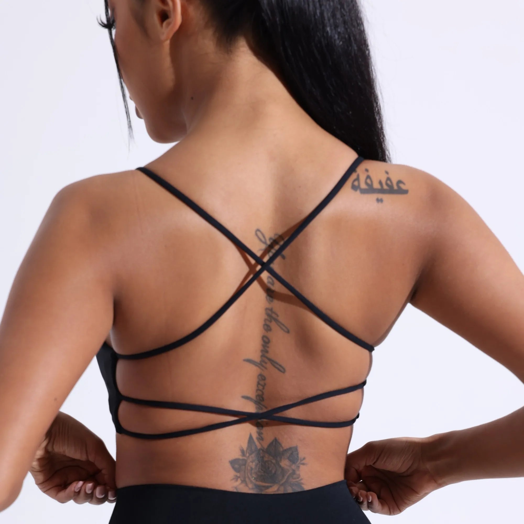 Bravellea Solid Color Gym Yoga Bra - Cross Back High Strength Sports Top