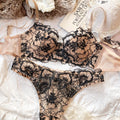 Bravellea Sexy Lace Flowers Embroidery Set - Thin Push-Up Summer Bra & Panty