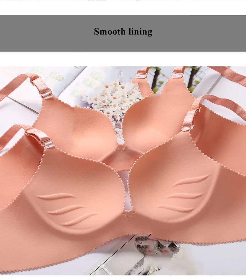 Bravellea Seamless Bra Set - Wire-Free Push-Up 3/4 Cup Adjustable Lingerie