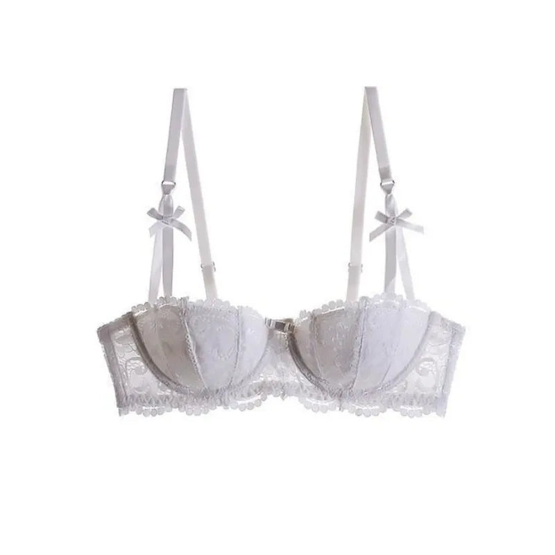 Bravellea Sexy Lace Half Cup Bra - French Style Deep V Push-Up Bralette