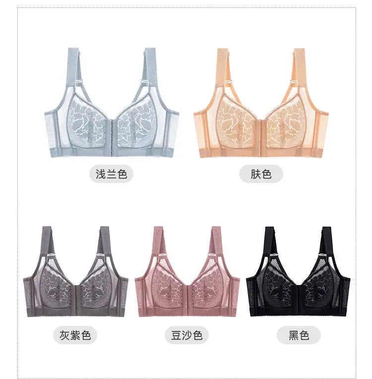 Bravellea Front Buckle Wireless Bra - Plus Size Adjustable Anti-Sagging Slimming