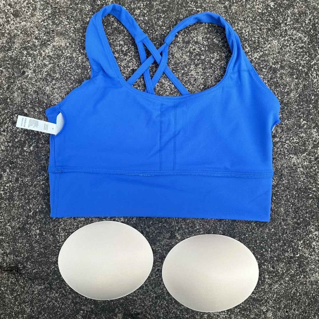 Bravellea Gym Yoga Sports Bra - Cross Back High Strength Padded Workout Top.