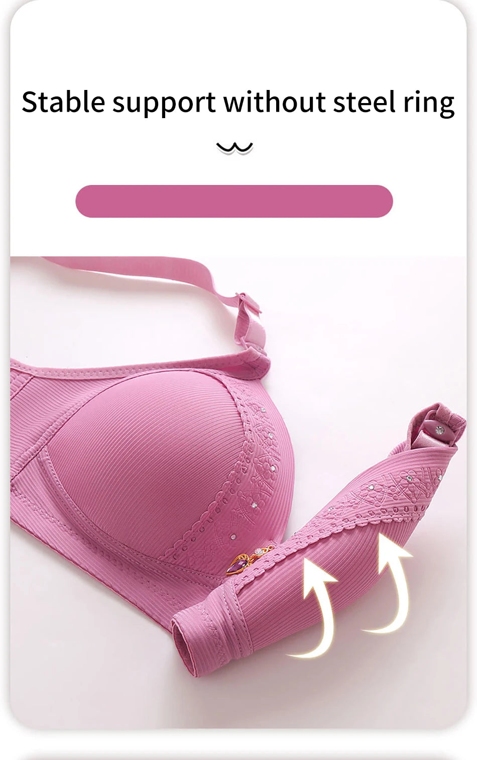 Bravellea Plus Size Nursing Bra - Wireless Side Gather Full Cup Support