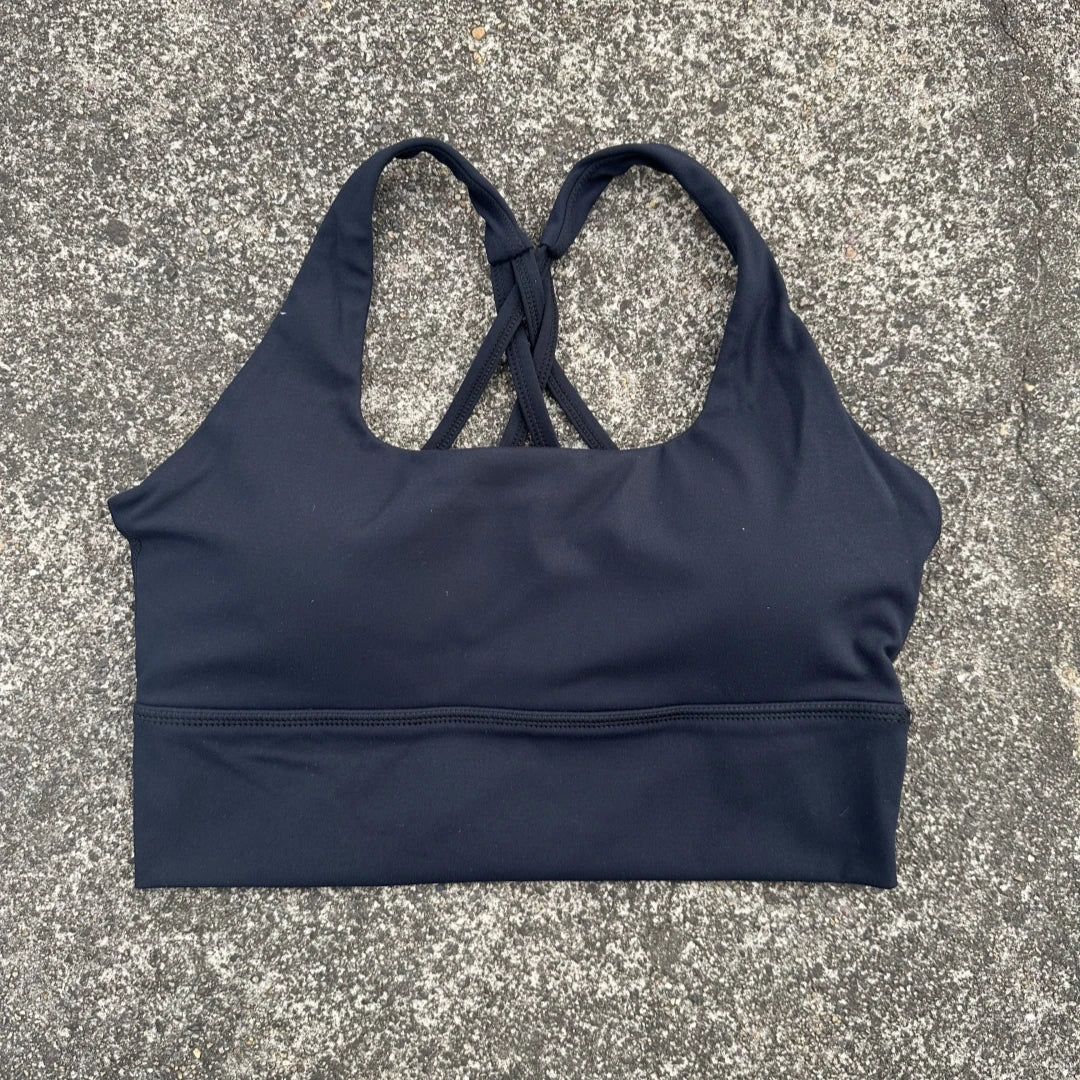 Bravellea Gym Yoga Sports Bra - Cross Back High Strength Padded Workout Top.