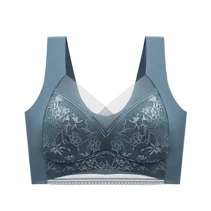Bravellea 3-Pack Lace Bralette Set - Deep V Push-Up Plus Size L-5XL