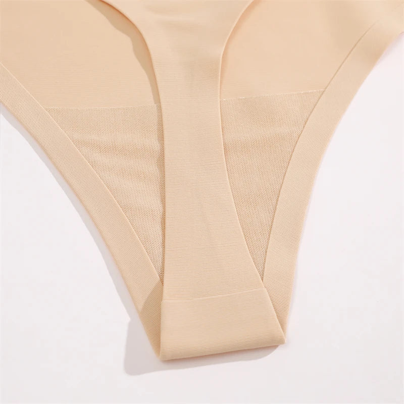 Bravellea Seamless Shapewear Thongs 3-Pack - High Waist Tummy Control.