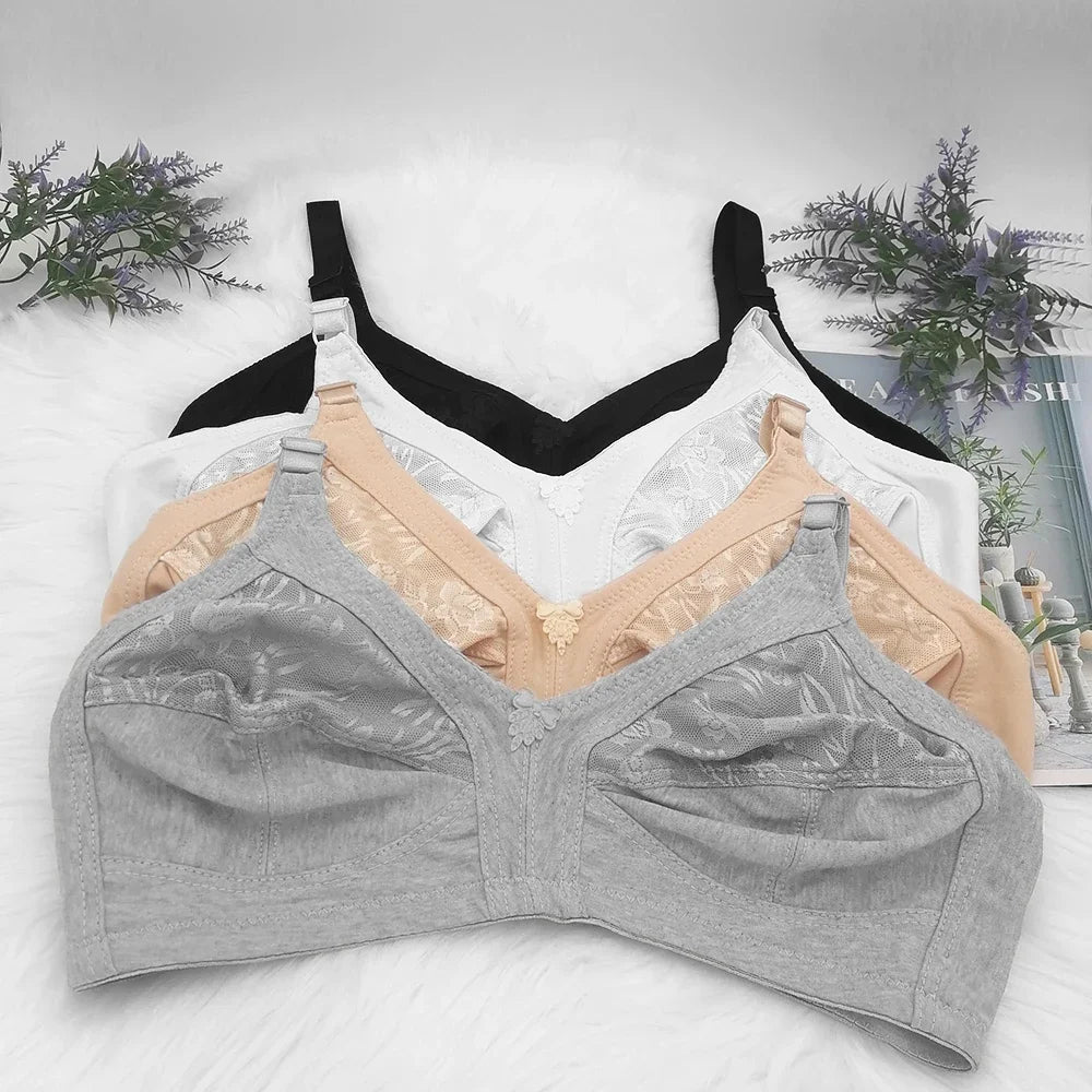 Bravellea Plus Size Wireless Bra - Full Coverage Lace C-F Cup 85-115