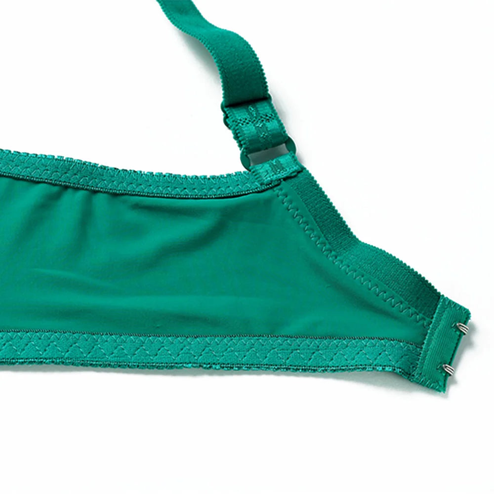 Bravellea Sexy Lace Underwire Bra - Plunge Push-Up Thin Padded C-F Cup