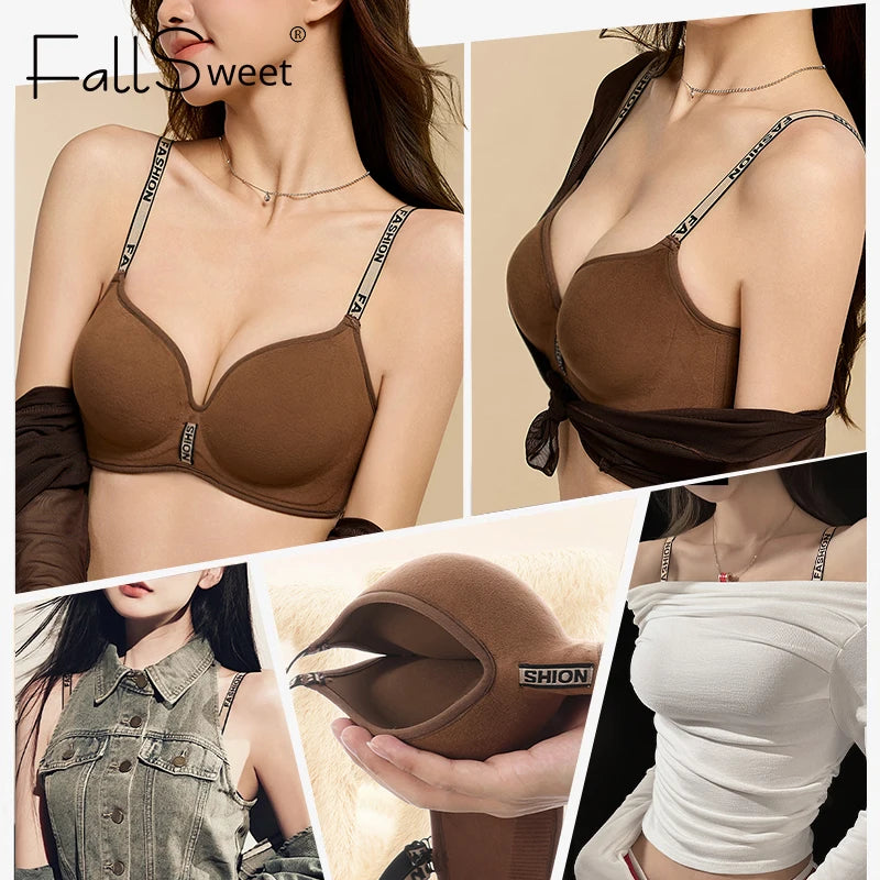 Bravellea Flannel Winter Bra - Wireless Thick Warm Push-Up Bralette