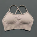 Bravellea Backless Sports Bra - Seamless High Support Back Cross Yoga Top