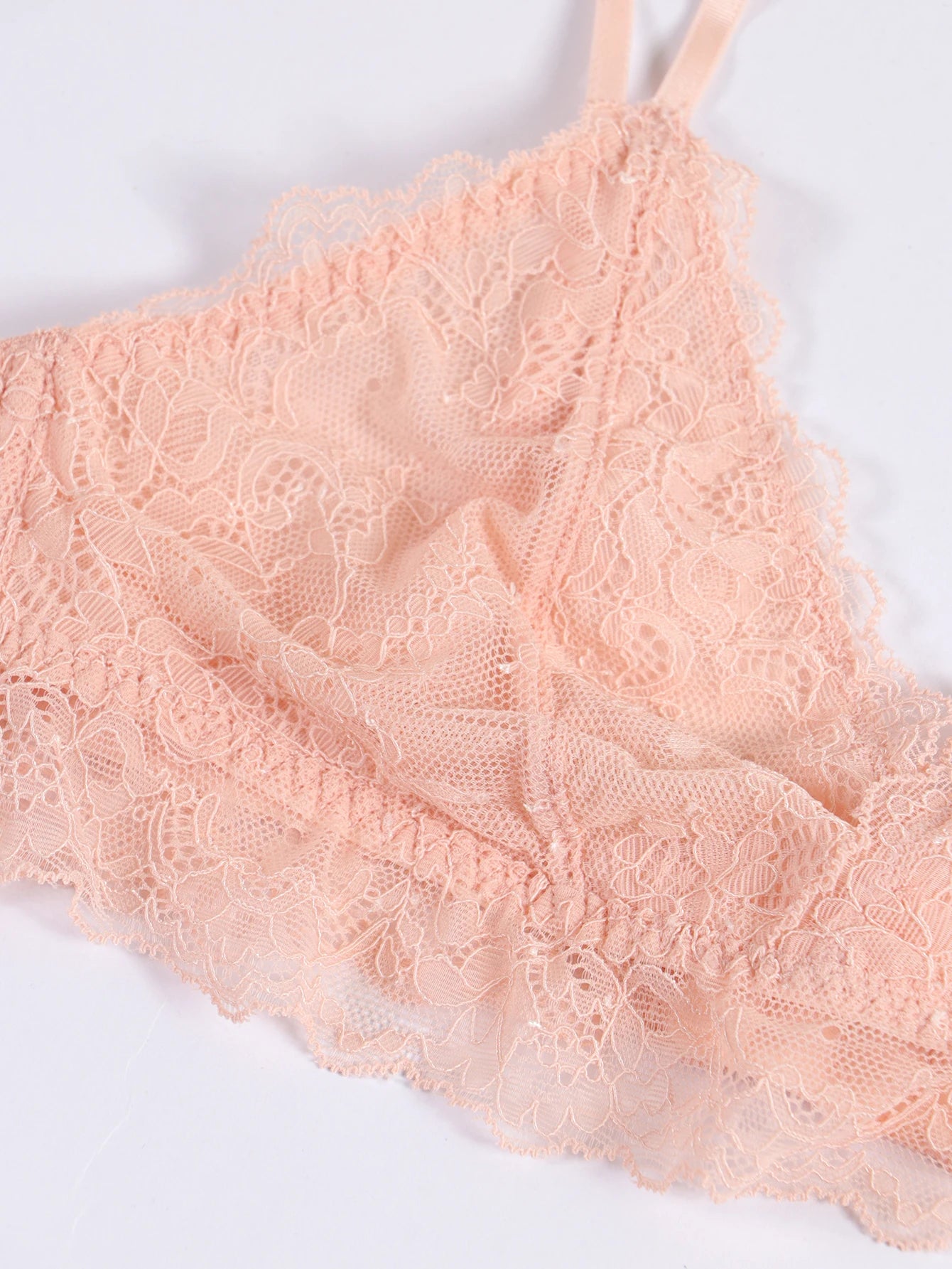 Bravellea Lace Lingerie 4-Piece Set - Unlined Bra, Panty, Garter & Stockings.