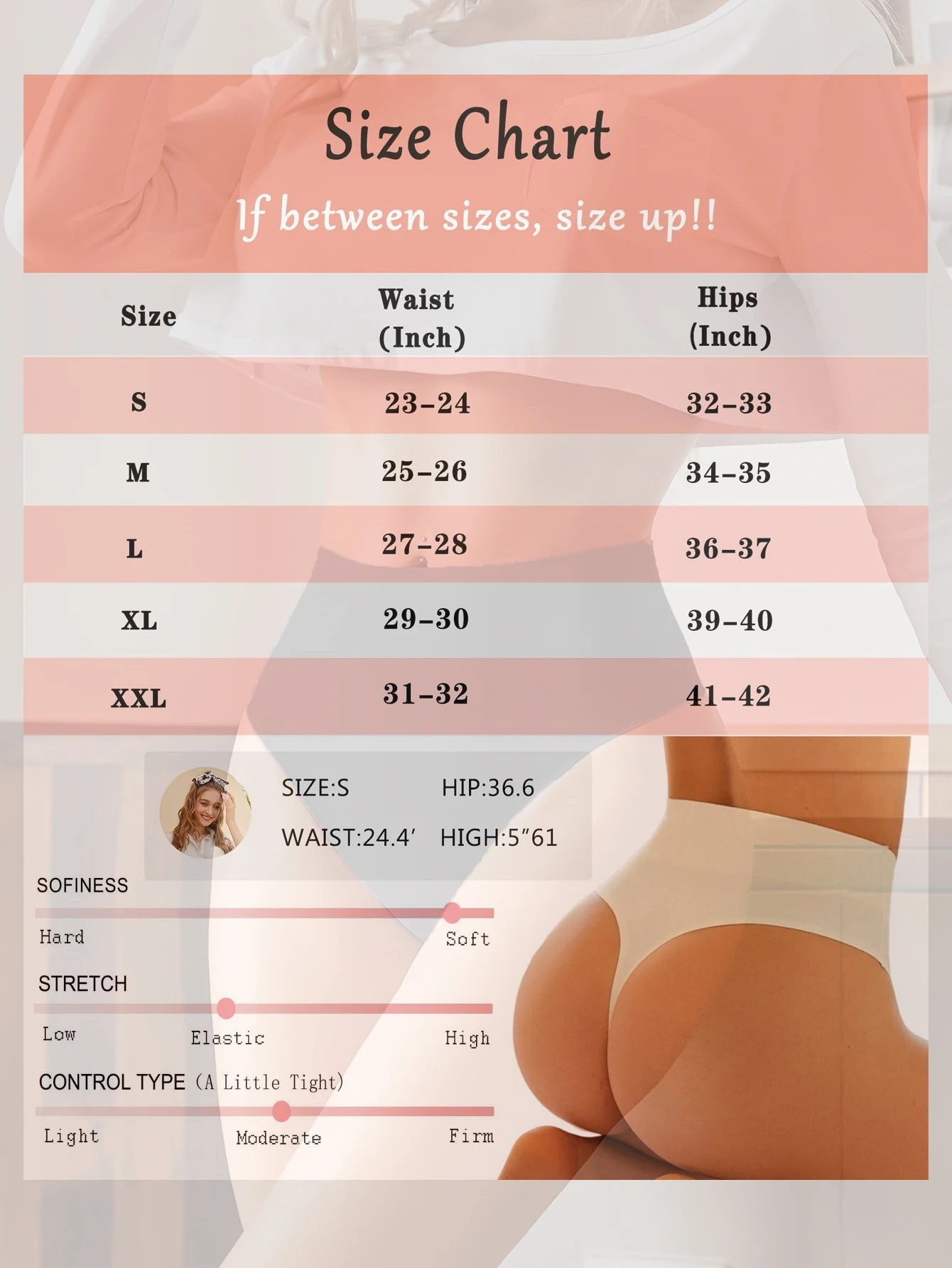 Bravellea Seamless Shapewear Thongs 3-Pack - High Waist Tummy Control.