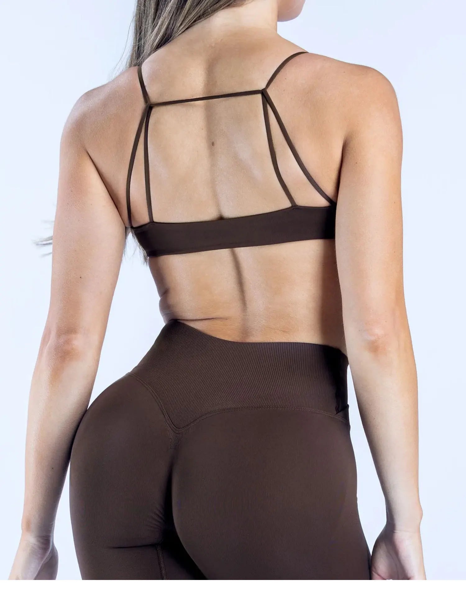 Bravellea Twist Front Sports Bra - High Support Push-Up Seamless Yoga Top